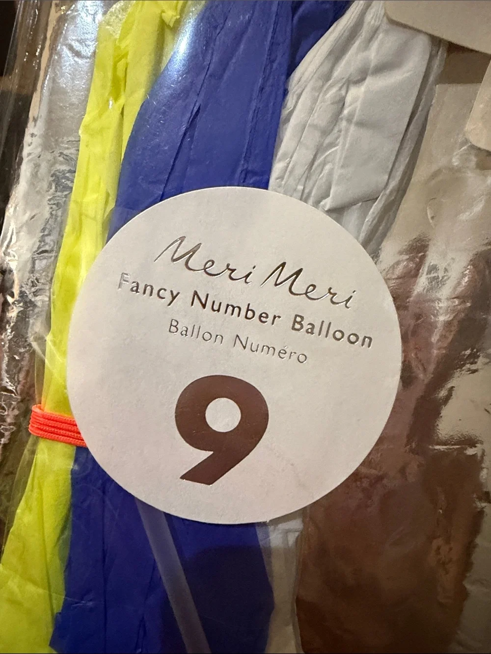 Meri Meri Silver Number 9 Balloon with Tassel